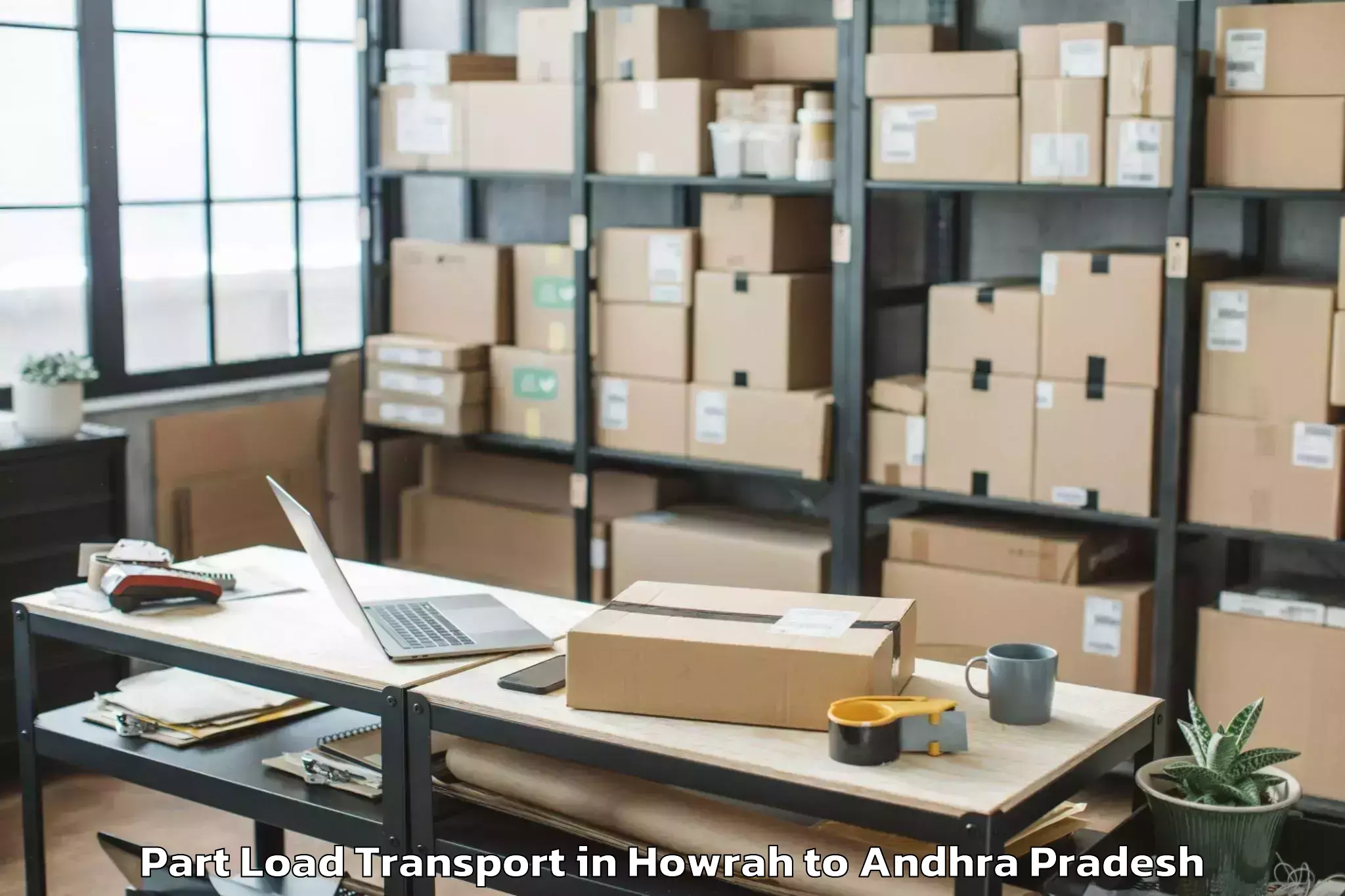 Top Howrah to Parvathipuram Part Load Transport Available